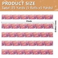 thumbnail image 3 of 5 Rolls Christmas Ribbon 1.5 inch Wide Decorative Ribbon for Gift Wrapping and Holiday Decorations Pastel Pink Roses, 3 of 7