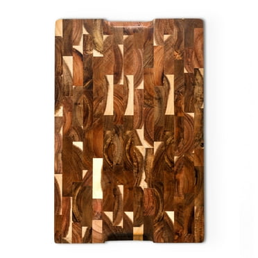Schmidt Brothers Cutlery, Acacia End-Grain Gourmet Cutting Board, 18” x 12” x 1.2”