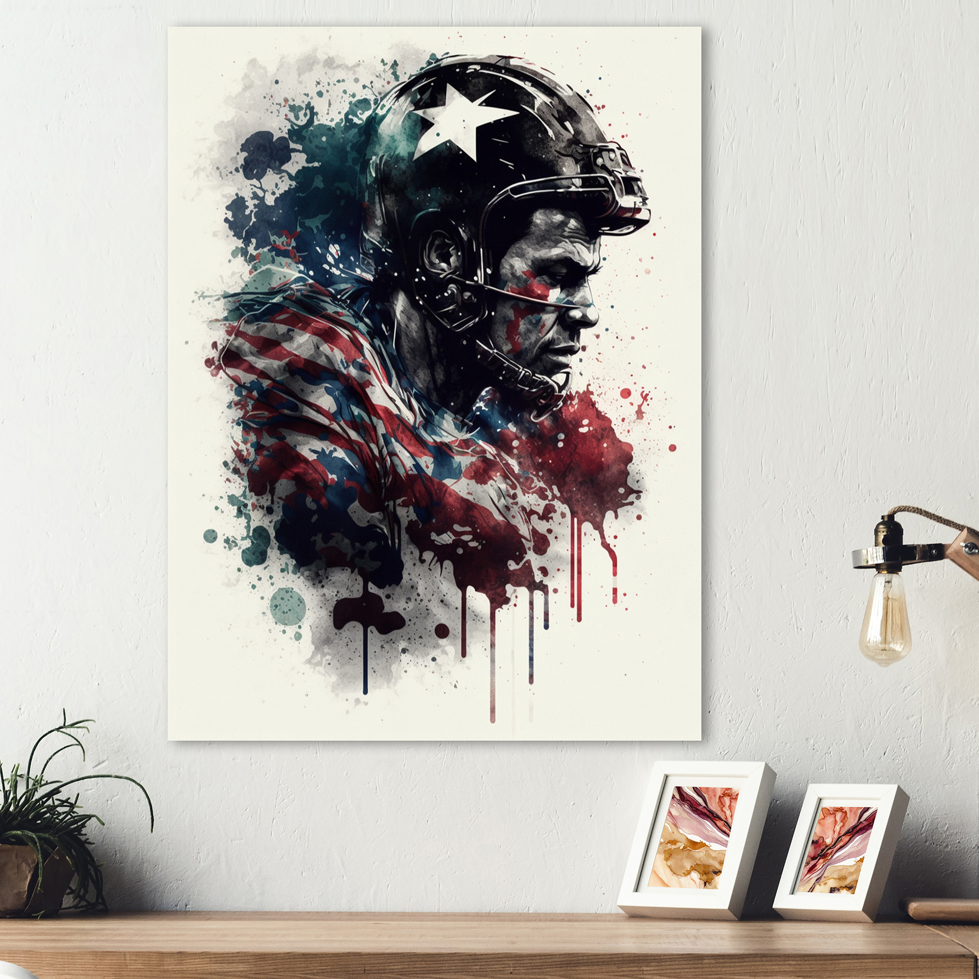 Designart Football Player Portrait Canvas Wall Art