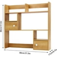 thumbnail image 3 of Desktop Bookshelf, Office Countertop Storage Hutch Desktop Display Shelf Rack with Closed Cabinet, Office Supplies Desk Organizer Wood Desktop Hutch Bookshelf for Dorm Office (Pine Color), 3 of 7