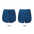 thumbnail image 5 of Lsque Deep Blue Glitter Printed Women's Running Shorts with Liner Pockets,Elastic Quick Dry Workout Athletic Gym Yoga Shorts,Womens High Waist Shorts-, 5 of 9