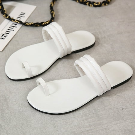 

Women s Super Simple Sandals Flat Heel Strappy Summer Slide Shoes for Beach
