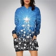 thumbnail image 1 of TIMIFIS Robe Chandail à Capuche pour Femmes Imprimé de Noël Manches Longues Ample avec Poches, 1 of 4