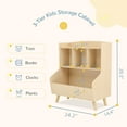 thumbnail image 6 of Curipeer 28''H Wood Kids Bookshelf,Toy Storage Organizer for Kids Room,Natural Wood, 6 of 8