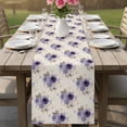 thumbnail image 4 of Purple Spring Floral Table Runner 90 Inches, Farmhouse Flowers Modern Art Bed Runner Dresser Scarves Tabletop for Indoor Outdoor Parties/Ceremony/Banquet, 13" x 90", 4 of 8