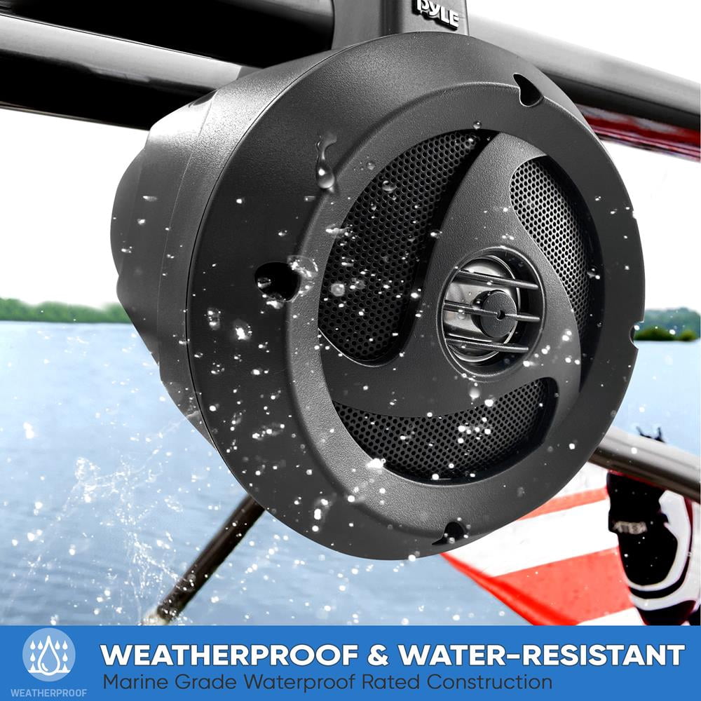 Pyle 2-Way Waterproof Bluetooth Off-Road 4 - 900W Active Passive Marine Grade Wakeboard Speakers