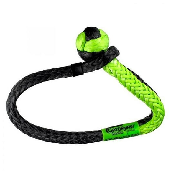 Bubba Rope BUB176746NGGB 0.375 in. Gator-Jaw Nexgen Pro Manille Synthétique Rupture Streangth&44; Vert & Noir - 47000 lbs