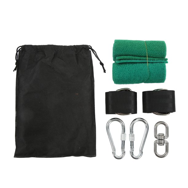 Kit de correas para colgar columpios de árbol con mosquetón giratorio de 1000 kg para hamaca de jardín al aire libre