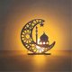 thumbnail image 2 of Wooden Crafts Ornament Lamp Middle East Festival Eid Decorative Lamp Moon LED Decorative Lamps, K, 2 of 5