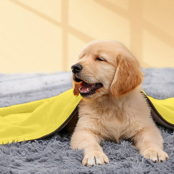 TOPRenddon Super Absorbent Extra Large Pet Bath Towel - Quick-Dry Dog Cat Drying Towel with Plush Fleece, Machine Washable Multi-Purpose Travel Blanket for Dogs Up to 100lbs