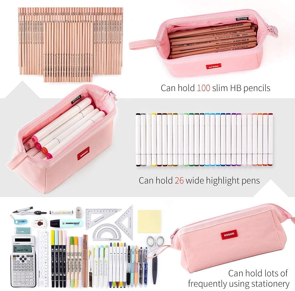 Cicimelon Multifunctional Pencil Pen Marker Case Pouch Bag Holder Small Cute Capacity for High Middle Primary School Student Aesthetic Teen Girl Boy