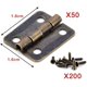 thumbnail image 2 of Mini bisagras pequeñas, paquete de 50 bisagras para gabinete con 200x8mm, Mini bisagra de latón, tornillos de repuesto, bisagra de Metal para joyero de madera, 2 of 5