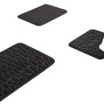 thumbnail image 5 of Xiao Hua Juego de baño de 1 pieza con relieve de piedra, 3 piezas de alfombrilla de baño suave y cómoda que incluye funda para la tapa del inodoro, alfombras antideslizantes y absorbentes (gris), 5 of 5