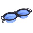 thumbnail image 1 of Multicolor Black Frame Folding Silicone Pet Bowl Outdoor Pet Double Bowl, 1 of 5