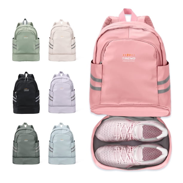 Mochila deportiva impermeable Coofay con compartimento para zapatos, 20 litros, rosa