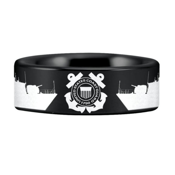 Tungsten US Coast Guard Ring
