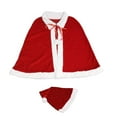 thumbnail image 4 of Capa de disfraz navideño, atuendo de invierno, capa de Papá Noel, vestido de terciopelo rojo con sombrero, 4 of 9