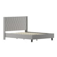 thumbnail image 3 of Emma + Oliver Queen Accent Extended Panel Platform Bed in Light Gray Fabric, 3 of 10