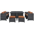 thumbnail image 4 of Modway Summon 9 Piece Outdoor Patio Sunbrella® Dining Set in Canvas Tuscan, 4 of 6