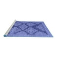 thumbnail image 2 of Ahgly Company Machine Washable Indoor Square Abstract Blue Modern Area Rugs, 8' Square, 2 of 4