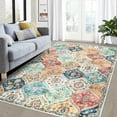 thumbnail image 7 of CAROMIO Washable Boho Rugs Bohemian Rugs Floral Distressed Area Rug Bedroom Large Rug Living Room Oriental Carpet, 8' x 10' Orange, 7 of 7