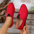 thumbnail image 2 of Miluxas Wedges for Women, New Style Solid Color Pointed Women's Wedge Comfortable Closed Toe Women Dressy Shoes Red 6.5(38), 2 of 9