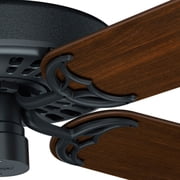 Hunter 52 inch Outdoor or Indoor Ceiling Fan No Light - Black Ceiling Fan without Light, For Patio, Porch, Garage, or Living Room, Standard Mount, 5 Blades, Pull Chain - Original 23838, Matte Black