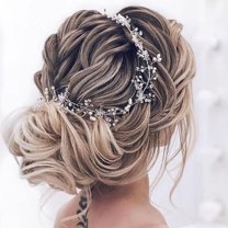 Bride Pearl Wedding Hair Vine Rhinestone Hair Piece Flower Bridal Hair Accessories for Women and Girls HV11