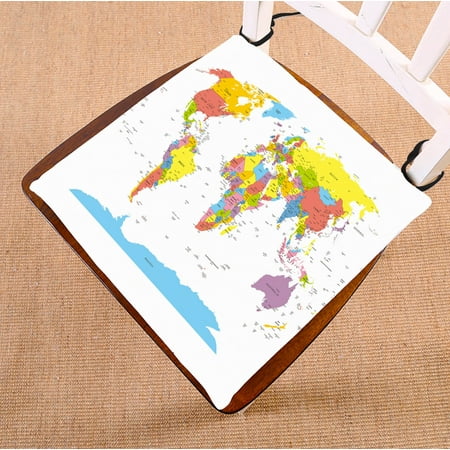 

YKCG Globe Art Earth World Map Seat Cushion Chair Cushion Floor Cushion Twin Sides 16x16 inches