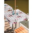 thumbnail image 2 of Outdoor Tablecloth with Umbrella Hole for Patio/Picnic/Party/Camping, 4th of July Waterproof Table Cloth Square Cover Washable, Independence Day Pink Floral Grey Striped (60"x 60"), 2 of 9