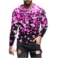 thumbnail image 2 of Blusas y camisas de manga larga con cuello redondo para hombre. Camiseta deportiva estampada para San Valentín. Camiseta de manga larga con cuello redondo. Blusas de licra para hombre., 2 of 5