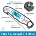 thumbnail image 2 of Zulay Instant Read Food Thermometer - Waterproof Digital Meat Thermometer with Backlight, Calibration & Internal Magnetic Mount - Cooking Thermometer for Meat, Kitchen, BBQ & Grill (Charcoal, 2 of 3