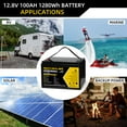 thumbnail image 2 of ROCKSOLAR 12V 100AH Deep Cycle LiFePO4 Battery ideal for trolling motors, off grid solar system, RV , Robotics, etc,., 2 of 6