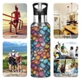 thumbnail image 7 of Yayeee 20oz Insulated Water Bottle Double Wall Stainless Steel with Flip Straw Lid, Vibrant Dragon Scales Pattern, 7 of 7