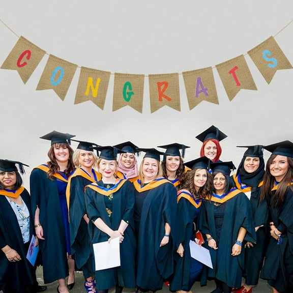 WHAMVOX Graduation Bunting Banner Congrats Banners Garland Dcorations Congratulations Sign Graduation Supplies (Style A)