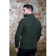 Mens Merino Wool Shawl Collar Single Button Sweater