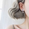 thumbnail image 2 of 1Pc Lady Flower Faux Pearl Dangle Ear Tunnel Expander Plug Piercing Jewelry Gift, 2 of 8