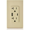 thumbnail image 3 of Leviton T5833-I 20A Tamper Resistant Duplex Outlet with Type A & Type-C USB Chargers, Ivory, 3 of 4