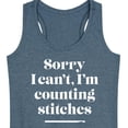 thumbnail image 3 of Instant Message - Can't I'm Counting Stitches - Women's Racerback Graphic Tank, 3 of 6