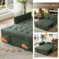 thumbnail image 6 of 3-in-1 Sleeper Sofa with Pull Out Bed,Loveseat Sofa Bed,Modern 2 Seater Convertible Small Couch with Pockets and USB for Living Room Bedroom Apartment (Green, Corduroy), 6 of 11