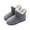 Gray, variant on Women Men Winter Boots Slippers Home Warm Fleece Booties Slipper Anti Slip House Shoes Indoor Outdoor