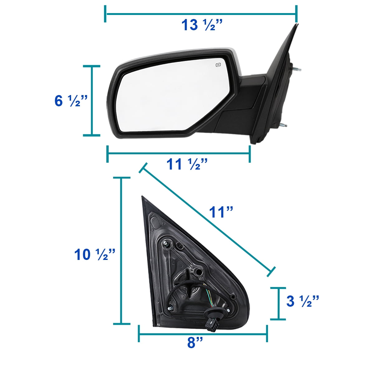 Spec-D Tuning Left Driver Side Chrome Power Heated Mirror w/ Puddle Light Compatible with 2014-2018 Chevy Silverado, GMC Sierra