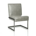 thumbnail image 5 of Bowery Hill Synthetic Faux Leather Gray Upholstered Dining Side Chair (Set of 2), 5 of 7