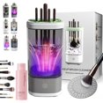 thumbnail image 1 of Makeup Brush Cleaner, 3 in 1 Electric Brush Cleaner, Electric Makeup Brush Cleaner - Automatic Spinning Cosmetic Tool for Deep Cleaning All Types of Brushes Set (Plug-in,New Black), 1 of 1