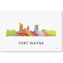 Trademark Fine Art 'Fort Wayne Indiana Skyline WB-1' Canvas Art by Marlene Watson
