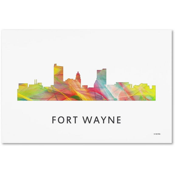 Trademark Fine Art 'Fort Wayne Indiana Skyline WB-1' Canvas Art by Marlene Watson