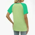 thumbnail image 7 of RQYYD Womens V Neck Basic Tops Color Block Tunic T Shirts Summer Short Sleeve Casual Cotton Tees Shirts, 7 of 7