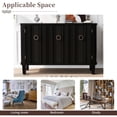thumbnail image 6 of Atumon Accent Cabinet with 3 Doors, Modern Storage Cabinet Furniture, Wood Sideboard with Adjustable Shelves, Buffet Cabinet for Kitchen Living Room Entryway Hallway, 47.2"L x 15.7"W x 31.5"H, Black, 6 of 10