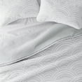 thumbnail image 3 of Noble Linens Light Gray 3 Piece Scallop Reversible Microfiber Quilt Set, King / CalKing, 3 of 8