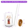 thumbnail image 5 of Merry Christmas Mastiff Enjoys Woofmas Winter Xmas Holiday 16oz Glass Cup Mug Mastiffs Dog Lover Gifts Idea Glass Can with Bamboo Lid and Straw - 02022, 5 of 5